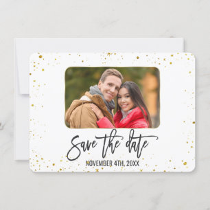 Sparkle Gold Foto Handgeschreven Save The Date