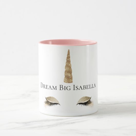 Sparkle Gold Glam Unicorn Mok (Midden)