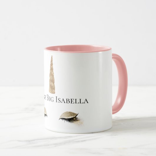 Sparkle Gold Glam Unicorn Mok (Voorkant rechts)