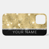 Sparkle Gold Glitter Aangepaste naam Case-Mate iPhone Case (Achterkant (horizontaal))