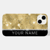 Sparkle Gold Glitter Aangepaste naam Case-Mate iPhone Case (Achterkant (horizontaal))