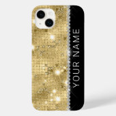 Sparkle Gold Glitter Aangepaste naam Case-Mate iPhone Case (Achterkant)