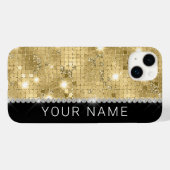 Sparkle Gold Glitter Aangepaste naam Case-Mate iPhone Case (Achterkant (horizontaal))