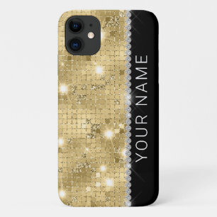 Sparkle Gold Glitter Aangepaste naam Case-Mate iPhone Case