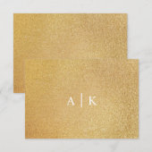 Sparkle Gold Glitter Bruid Bruidegom Initialen Bedankkaart (Voorkant / Achterkant)