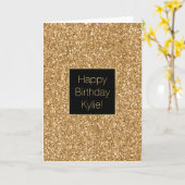 Sparkle Gold Glitter Kaart (Gele Bloem)