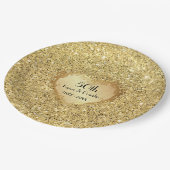 Sparkle Gold Heart 50th Wedding Jubileum Papieren Bordje (Gekanteld)