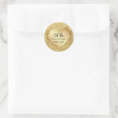 Sparkle Gold Heart 50th Wedding Jubileum Ronde Sticker (Tas)