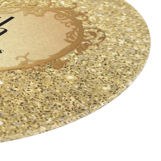 Sparkle Gold Heart 50th Wedding Jubileum Snijplank (Hoek)