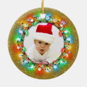 Sparkle Gold kerstbultjes met foto Keramisch Ornament (Achterkant)