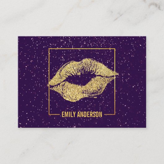Sparkle Gold Kiss en Lijst Visitekaartje (Voorkant)