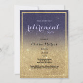 Sparkle Gold Paarse Ombre Glitter Pensioen Party Kaart (Voorkant)