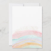 Sparkle Gold & Pastel Eenhoorn Verjaardagsuitnodig Kaart (Achterkant)