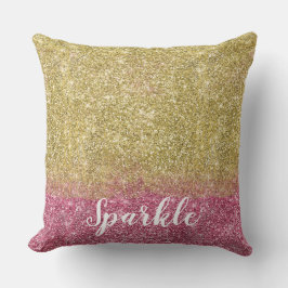  Sparkle Gold Pink Faux Glitter Kussen