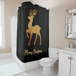 Sparkle Gold Rendier voor Kerstmis Douchegordijn