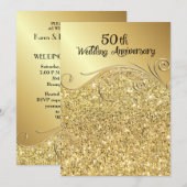 Sparkle Golden 50ste huwelijksjubileum Kaart (Voorkant / Achterkant)