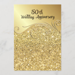 Sparkle Golden 50ste huwelijksjubileum Kaart