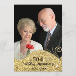 Sparkle Golden 50ste huwelijksjubileum Kaart