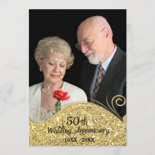 Sparkle Golden 50ste huwelijksjubileum Kaart