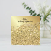 Sparkle Golden 50ste huwelijksjubileum Kaart (Staand voorkant)