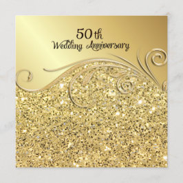 Sparkle Golden 50ste huwelijksjubileum Kaart