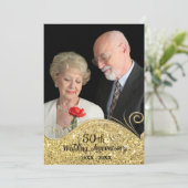 Sparkle Golden 50ste huwelijksverjaardag Kaart (Staand voorkant)