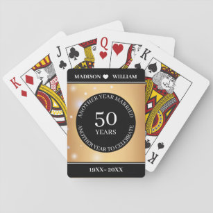 Sparkle Golden Background Wedding Jubileum Pokerkaarten