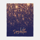 Sparkle Golden Glitter Fleece Deken (Voorkant)