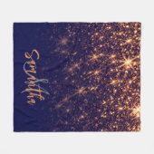 Sparkle Golden Glitter Fleece Deken (Voorkant (Horizontaal))