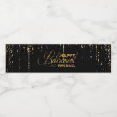 Sparkle, Golden Retirement Party Waterfles Etiket (Enkel label)