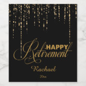 Sparkle, Golden Retirement Party Wijn Etiket (Enkel label)