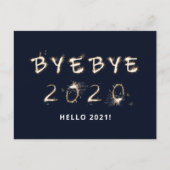 Sparkle Goodbye 2020 Hallo 2021 Feestdagenkaart (Voorkant)