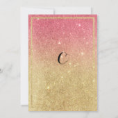 Sparkle Goud Roze Ombre Glitter Pensioen Party Kaart (Achterkant)