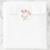 Sparkle gouden glitter en roze bloemendank je ronde sticker (Tas)