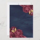 Sparkle Gown Bourgondië Bloemen Navy Gold Quincean Kaart (Achterkant)