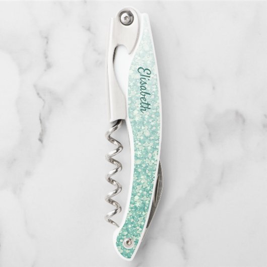 Sparkle Green Glitter Kurkentrekker (Voorkant)