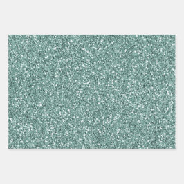 Sparkle Green Glitz Gold Glitter Inpakpapier Vel