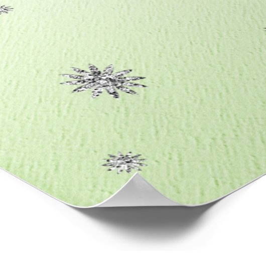 Sparkle Green met Silver Glitter Poster (Hoek)