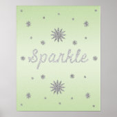 Sparkle Green met Silver Glitter Poster (Voorkant)