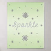 Sparkle Green met Silver Glitter Poster (Voorkant)