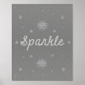 Sparkle Grey met Silver Glitter Poster (Voorkant)