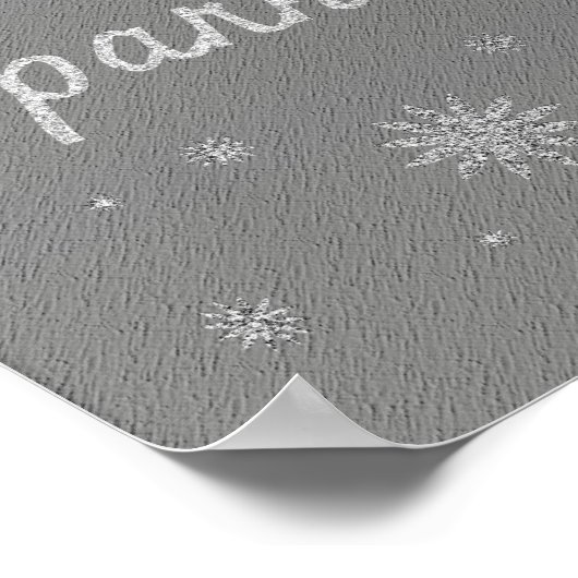 Sparkle Grey met Silver Glitter Poster (Hoek)