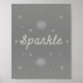 Sparkle Grey met Silver Glitter Poster (Voorkant)