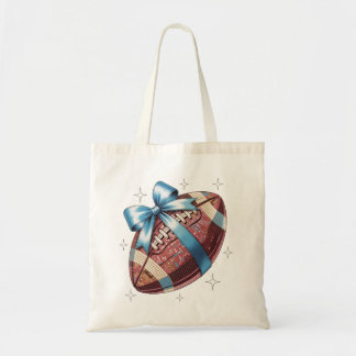 Sparkle Gridiron Football Gift met Blue Bow Graph Tote Bag