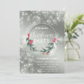 Sparkle groene krans corporate kerst kaart (Staand voorkant)