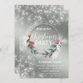 Sparkle groene krans corporate kerst kaart (Voorkant / Achterkant)