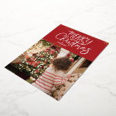 Sparkle Hand Lettered Merry Christmas Photo Card Folie Feestdagenkaart (Gedraaid)