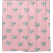 Sparkle harten roze bg douchegordijn (Voorkant)