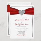 Sparkle Heart met de uitnodiging van het Rood Sati (Voorkant / Achterkant)