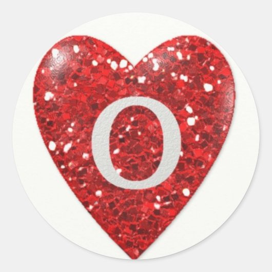 Sparkle Heart O Ronde Sticker (Voorkant)